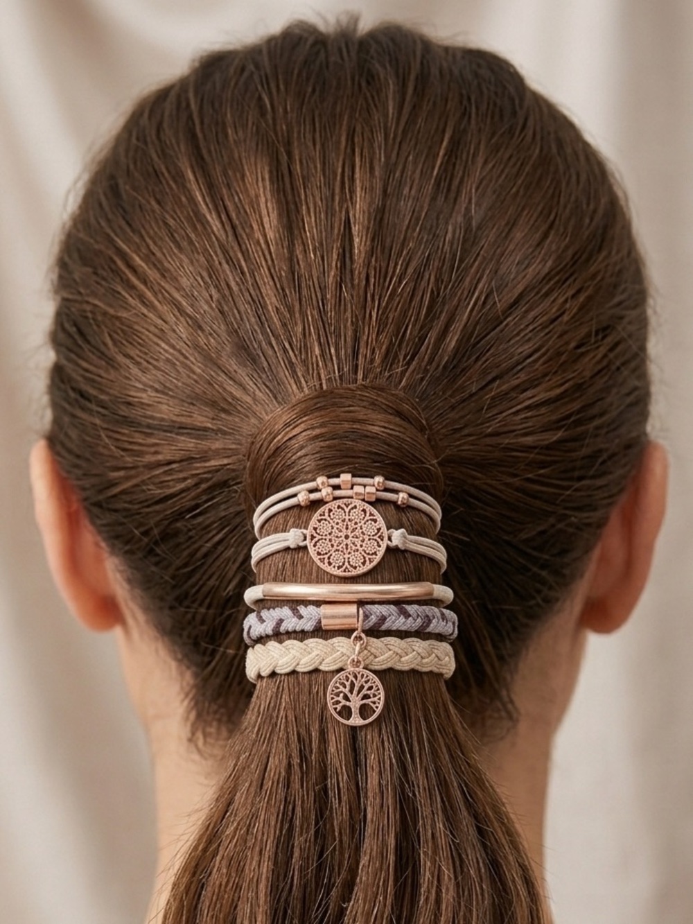 Tree of Life Hair Tie Bracelet Set - Picture 3 of 3